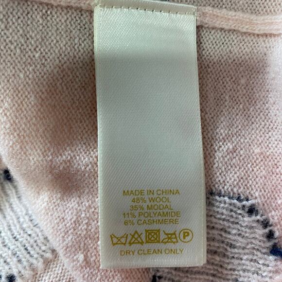 KATE SPADE SWEATER XXL PINK CASHMERE WOOL POLKA DOT SHORT SLEEVE - Picture 5 of 10